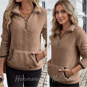Lazy Mornings Fleece Sweatshirt - Brown